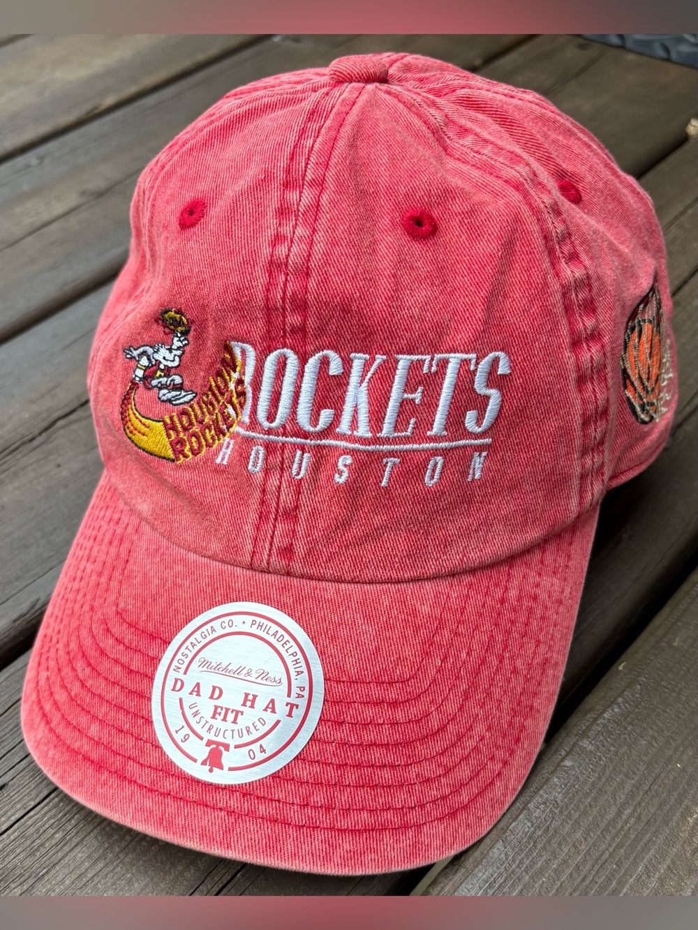 NWT Mitchell & Ness Houston Rockets NBA Basketball Red Strapback Dad Hat OSFA